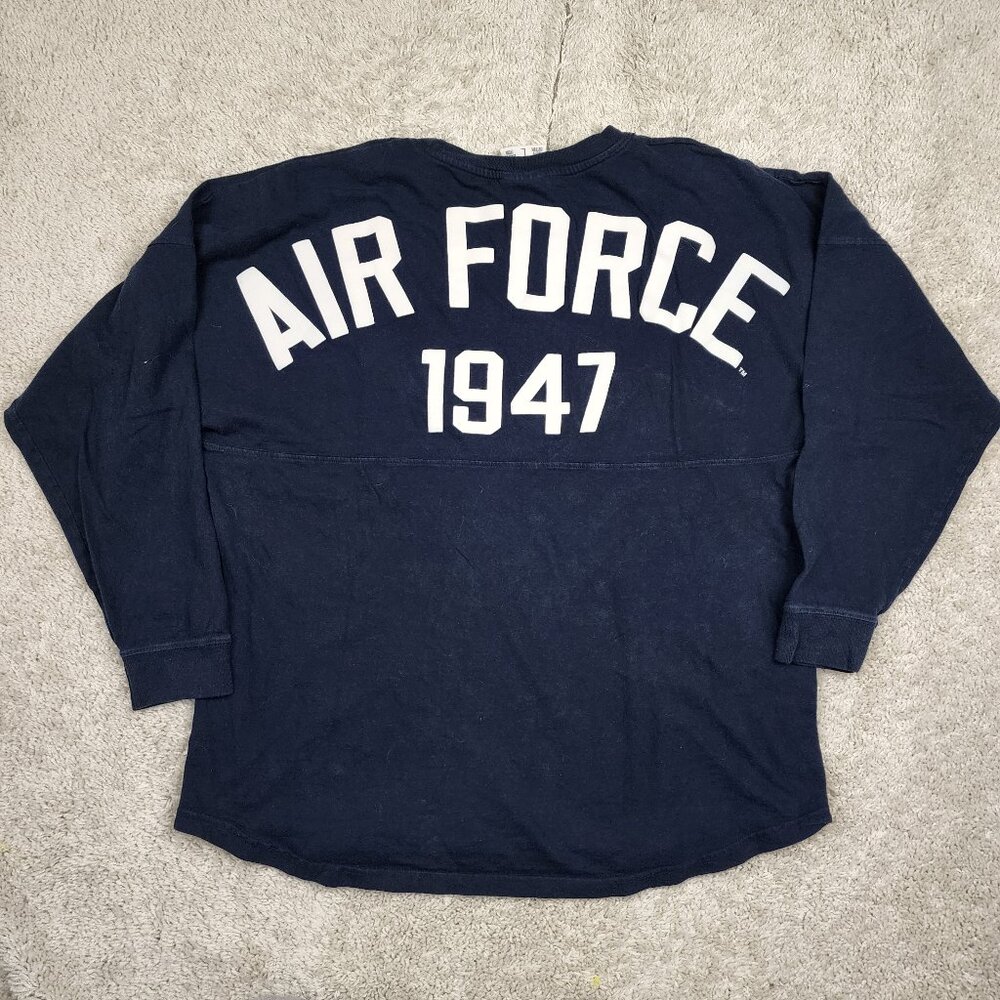 Vintage Air Force Academy Falcons Spirit Jersey Blue Size Large L Navy USA